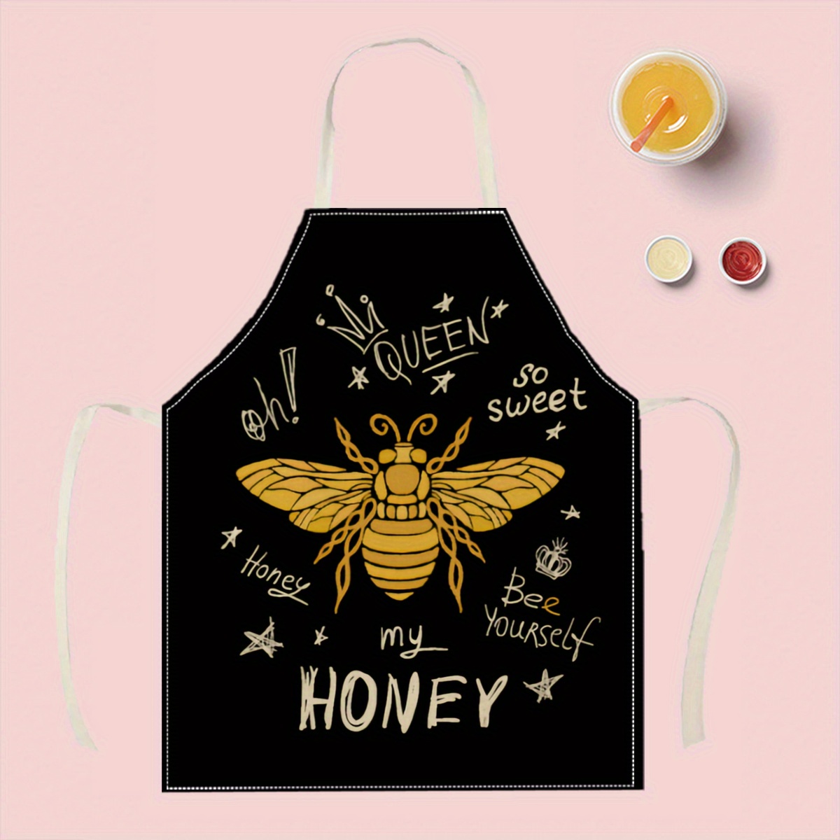 ผ้ากันเปื้อนลายผึ้งหวาน ผ้าลิน - Home Cooking Queen บทวิจารณ์และราคา