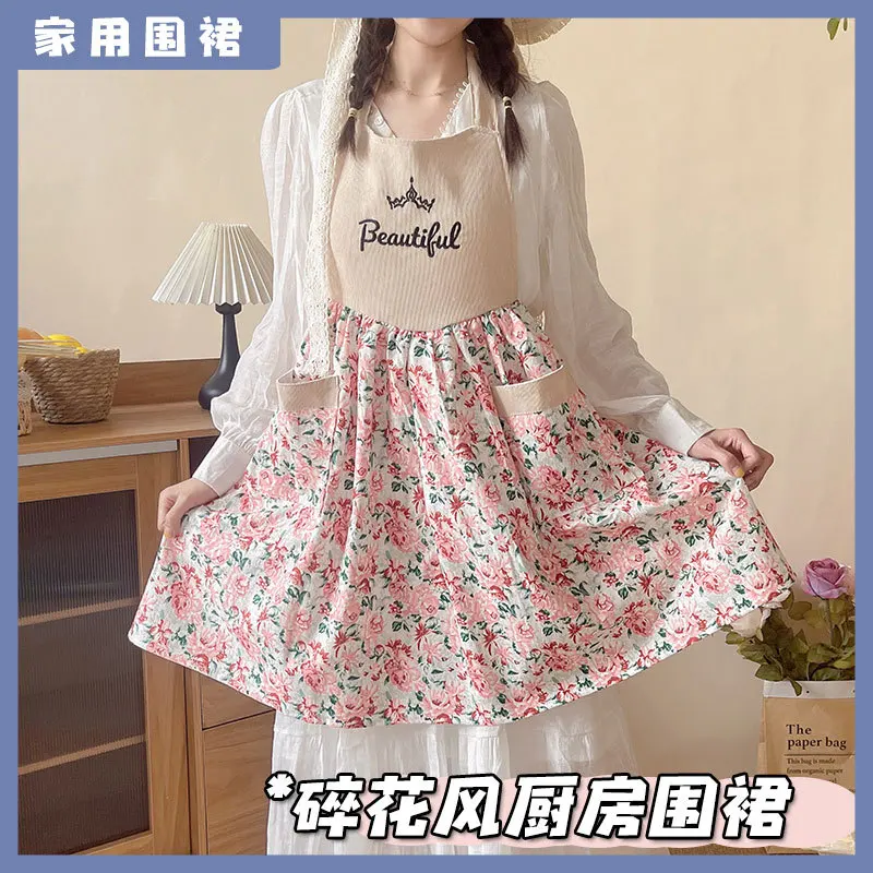 ผ้ากันเปื้อนผ้าลูกฟูกสวยงามสำห - Home Cooking Work บทวิจารณ์และราคา
