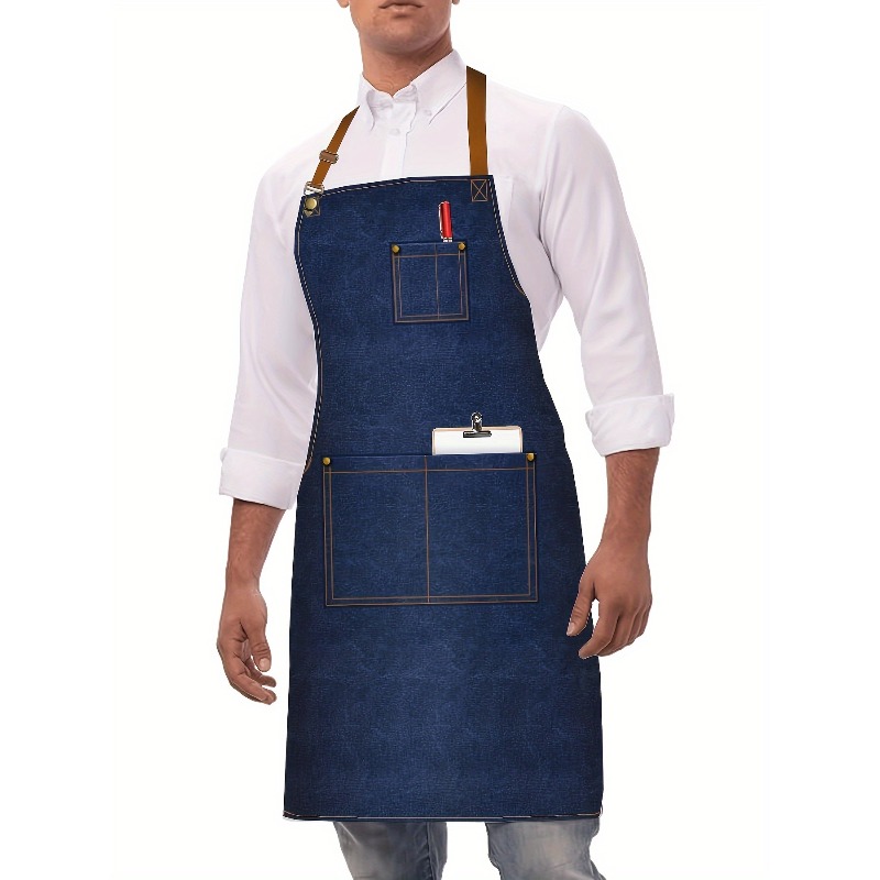 ผ้ากันเปื้อนเดนิมสำหรับผู้ชายผ - Home Cooking Work บทวิจารณ์และราคา